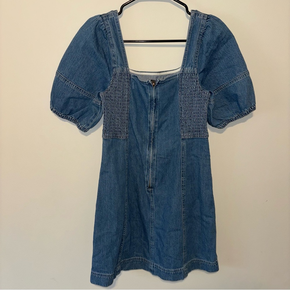Madewell Maisie Mini Dress Square-Neck Denim Fennwood Wash Size 2 - Picture 8 of 12